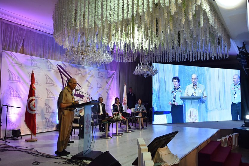 Tunisia bid picture at a conference
