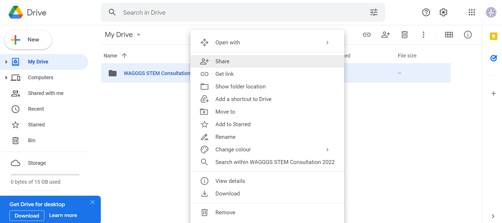 Share Google Folder-1