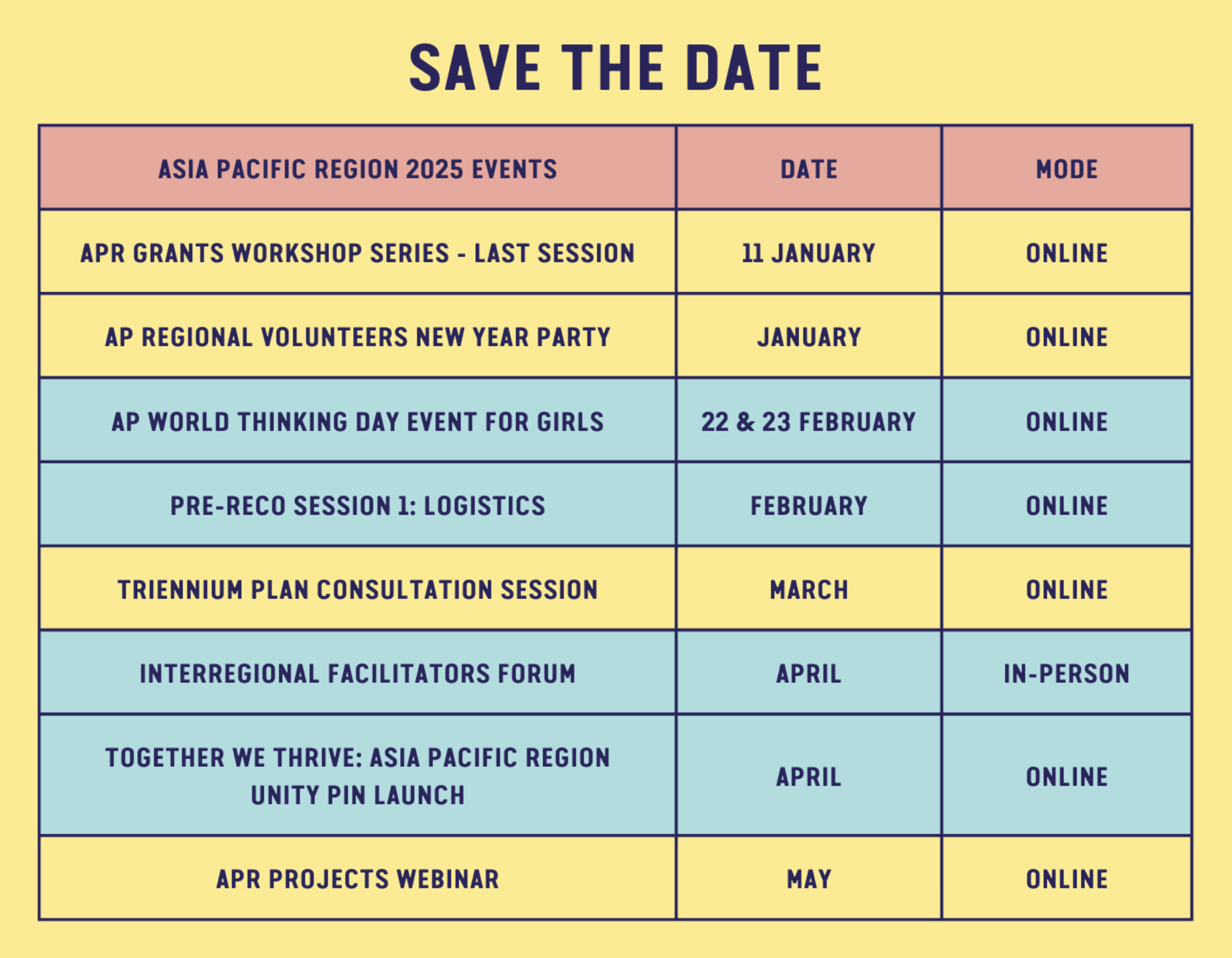 2025 APR Event Calendar