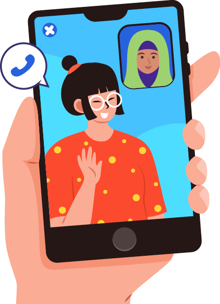 A girl video chatting 