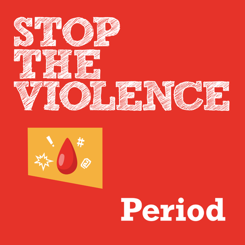 banner "stop the violence period"